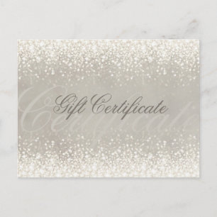 Carte Postale Certificat cadeau Gris Parties scintillant Lumière