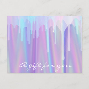 Carte Postale Certificat cadeau Holographe Liquide Drives Purple
