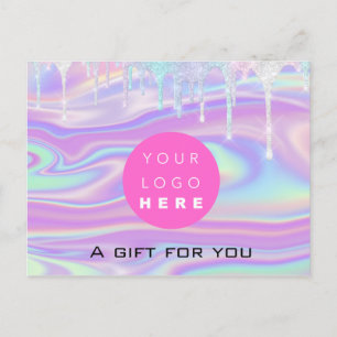 Carte Postale Certificat cadeau Holographe Unicorn Logo Déchet r