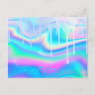 Carte Postale Certificat cadeau Holographe Unicorn Rainbow Liqui