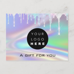 Carte Postale Certificat cadeau Holographique Unicorn Logo Moder