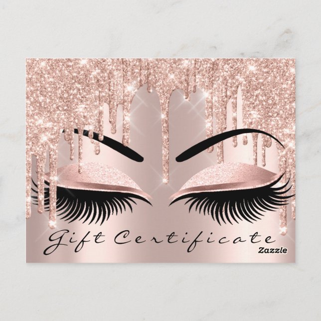 Carte Postale Certificat cadeau Lashes Yeux Maquillage Artiste B (Dos)