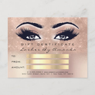 Carte Postale Certificat cadeau Microblading Cosmetologist Lash