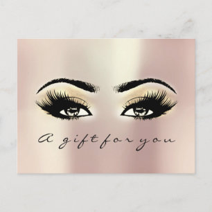 Carte Postale Certificat cadeau Yeux Rose Gold Maquillage Artist