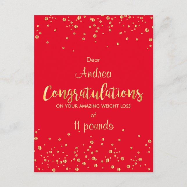 Carte Postale Certificat d'attribution de perte de poids amincis (Devant)