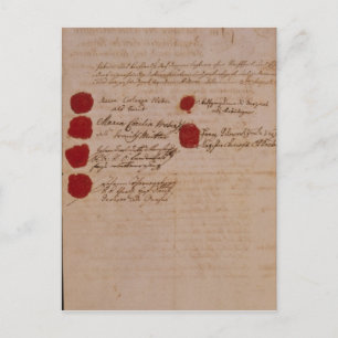 Carte Postale Certificat de mariage de Wolfgang, Mozart et Weber