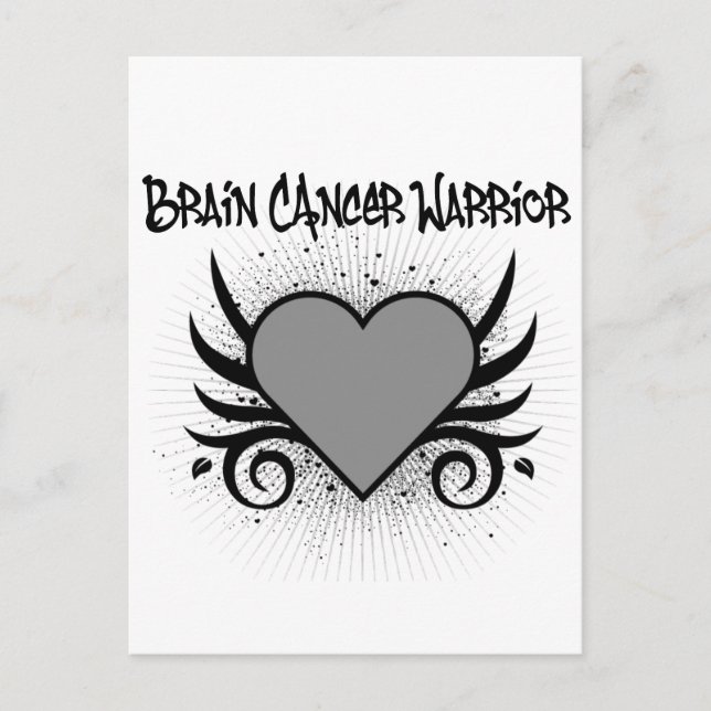 Carte Postale Cerveau Cancer Guerrier Coeur (Devant)