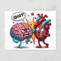 Cerveau contre coeur humoristiques émotions