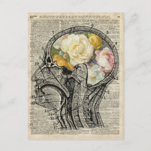 Carte Postale Cerveau Plein De Fleurs, Nature Lover Dictionary A
