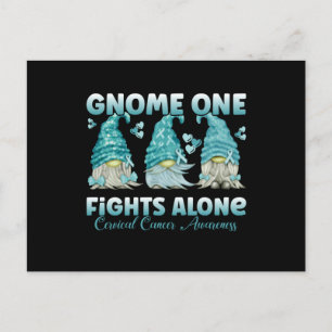 Carte Postale Cervical Cancer Teal Ribbon Gnome
