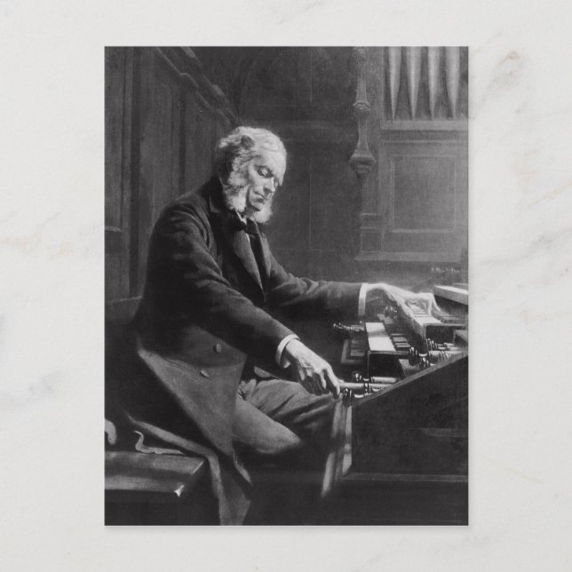 Carte Postale Cesar Franck à la console de l'orgue (Devant)