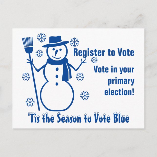 Carte Postale C'est la saison pour voter Blue 2024 GOTV Election (Devant)
