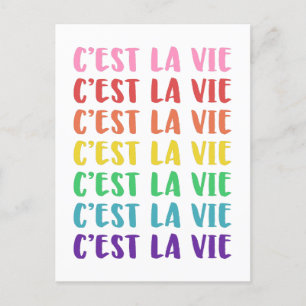Carte Postale C'est La Vie French dire en arc-en-ciel 