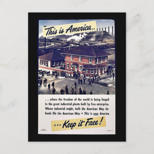 Carte Postale C'Est L'Amérique Qui La Garde Libre !