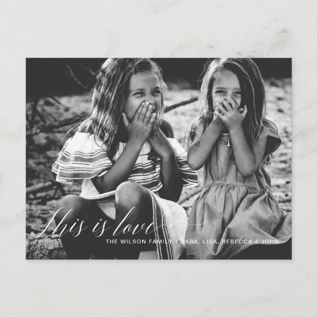 Carte Postale C'est l'amour Simple Script Photo Valentines Day (Devant)