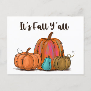 Carte Postale C'est l'automne, citrouilles