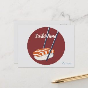 Carte Postale C'est l'heure du sushi, sushi
