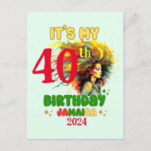 Carte Postale C'est mon Anniversaire Jamaïque Girl Party Vacatio