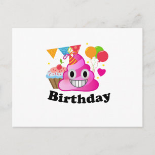 Carte Postale C'est My Birthday Poop Emoji kids Boy Party