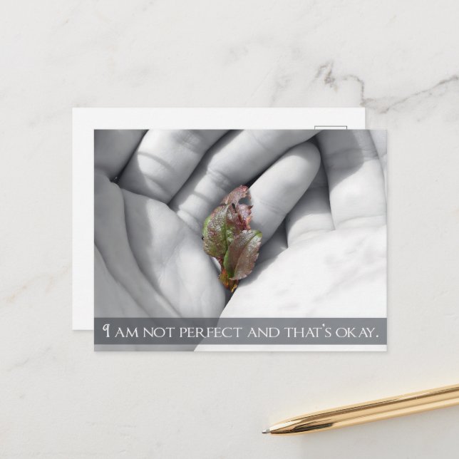 Carte Postale "C'est okay" Affirmation de motivation (Devant/Arrière en situation)