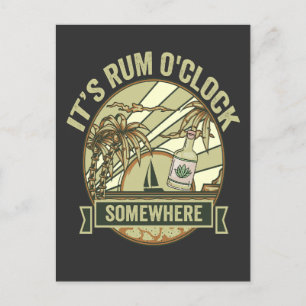 Carte Postale C'est Rum O'clock Quelque part Drôle Vacances Vint