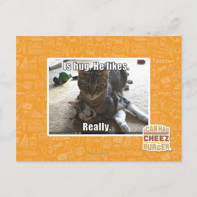 Carte Postale C'est serré. Il aime. (Devant)