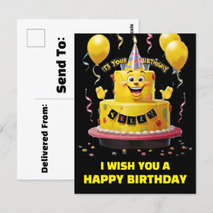 Carte Postale C'est ton anniversaire, je te souhaite un joyeux a