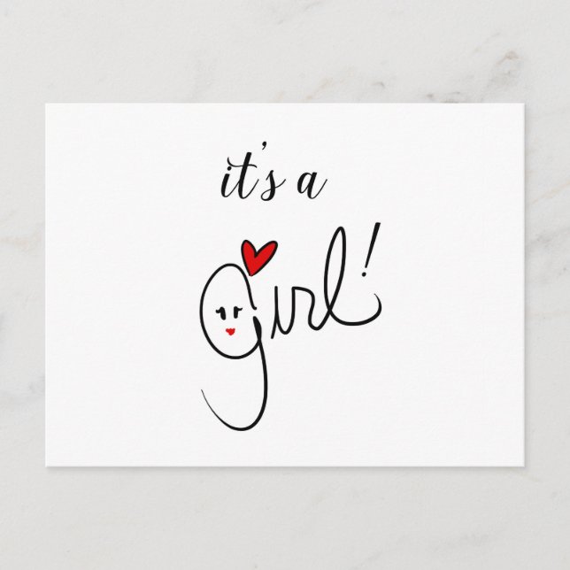 Carte postale C'est une fille (Devant)