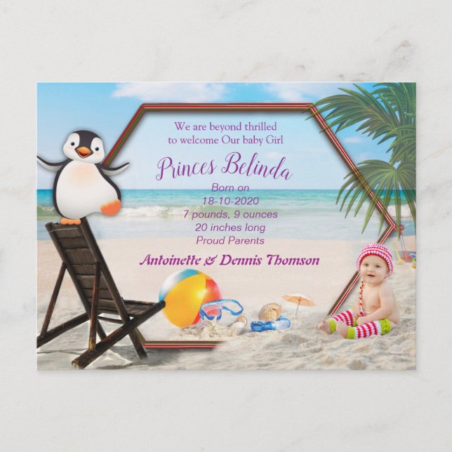 Carte Postale C'est une fille - Bébé de Noël d'été (Devant)