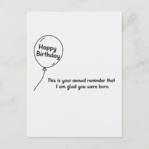 Carte Postale C'est votre rappel annuel d'anniversaire drôle