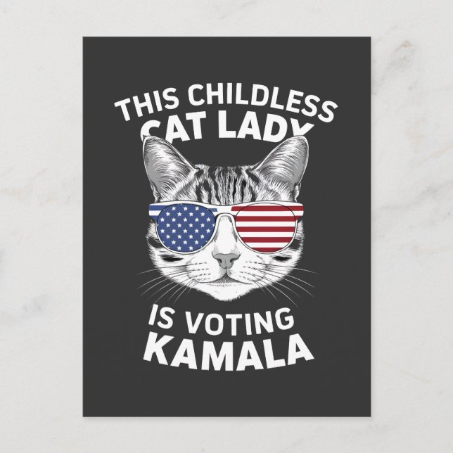 Carte Postale Cette Femme Sans Enfant Vote L'Élection De Kamala (Devant)
