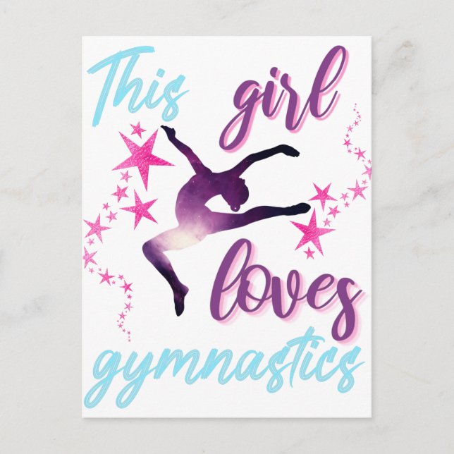 Carte Postale Cette Fille Aime La Gymnastique Étoiles Leap (Devant)