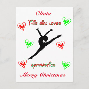 Carte Postale Cette fille aime la gymnastique Noël