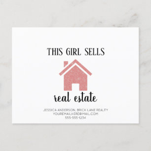Carte Postale Cette Fille Vend Immobilier Réaltor Rose