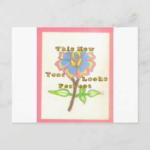 Carte Postale Cette nouvelle année semble parfait floral texte a