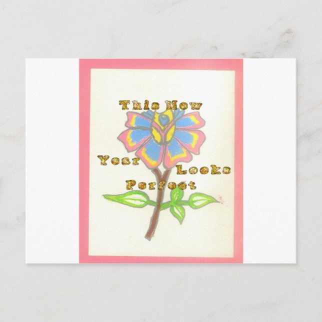 Carte Postale Cette nouvelle année semble parfait floral texte a (Devant)