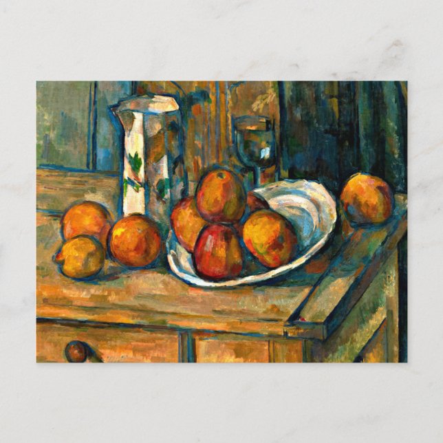 Carte Postale Cezanne - Vie morte avec Jug de Lait et Fruit (Devant)