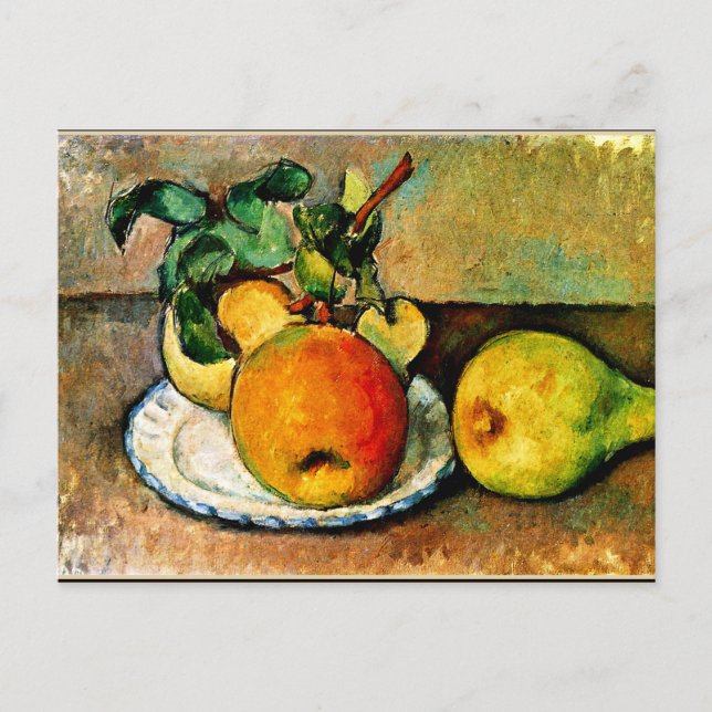 Carte Postale Cezanne - Vie morte avec pommes et poires (Devant)