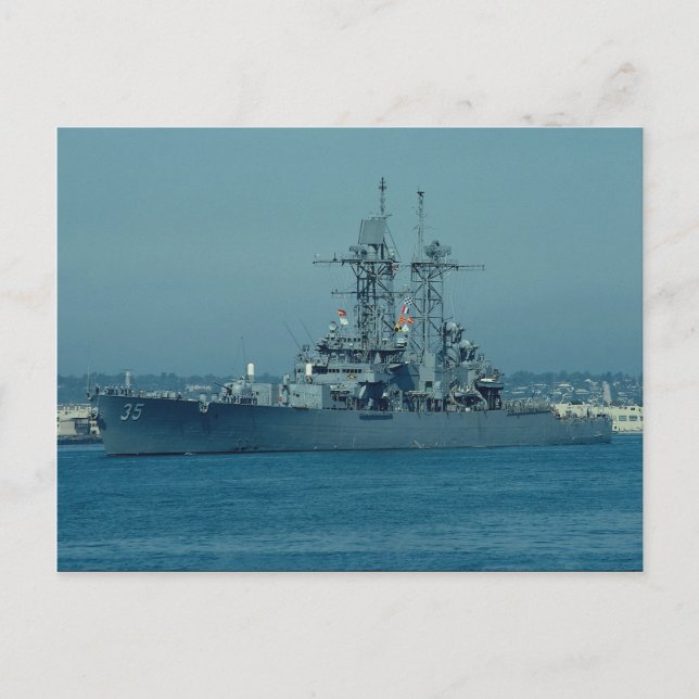 Carte Postale CGN 35 "Truxton", croiseur nucléaire, San Die (Devant)