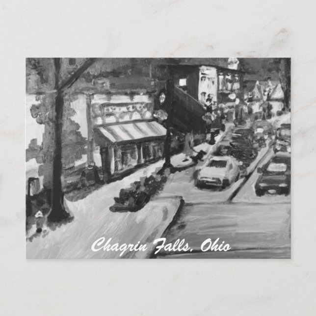 Carte Postale Chagrin noir et blanc Chagrin Falls Ohio Painting  (Devant)