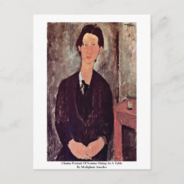 Carte Postale Chaiim Portrait De Soutine Assis À Une Table (Devant)