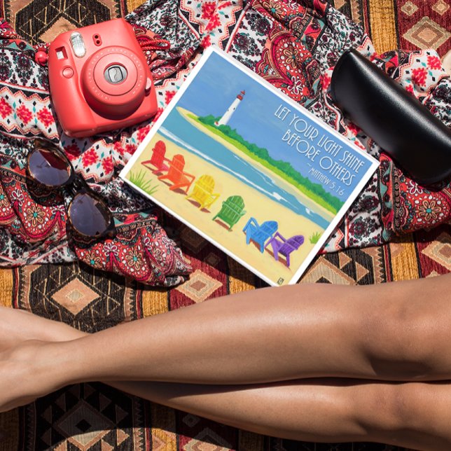 Carte Postale Chaises de plage et phare Inspiration (Créateur téléchargé)