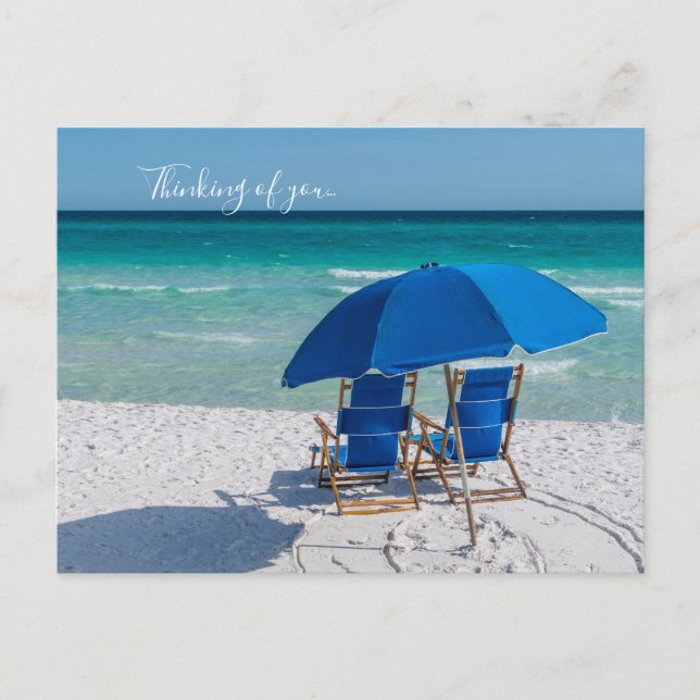 Carte Postale Chaises et parasol de Destin Floride en pensant à  (Devant)