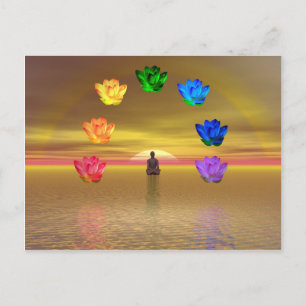 Carte Postale chakra couleur or arrière - plan cosmos