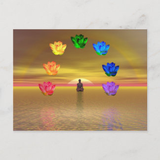 Carte Postale chakra couleur or arrière - plan cosmos