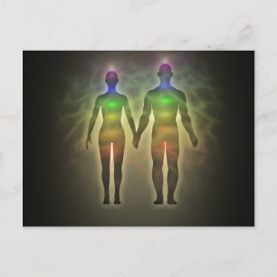 Carte Postale chakra par, aura, jumelles, amour guérisseur, éner