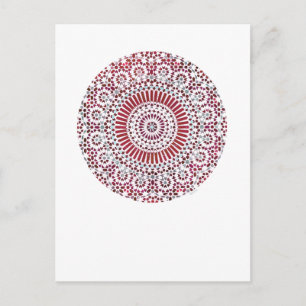 Carte Postale chakra rouge cercle mosaïque