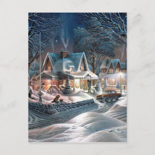 Carte Postale Chalet d'hiver de Noël