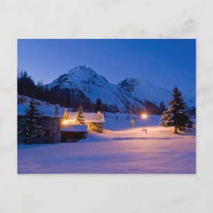 Carte Postale Chalets d'hiver lever du soleil
