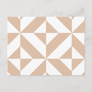 Carte Postale Chaleureux Beige Géométrique Motif